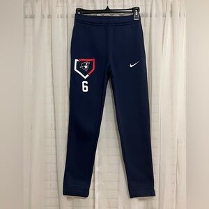 NIKE navy blue, YOUTH small training joggers. PATRIOTS baseball.